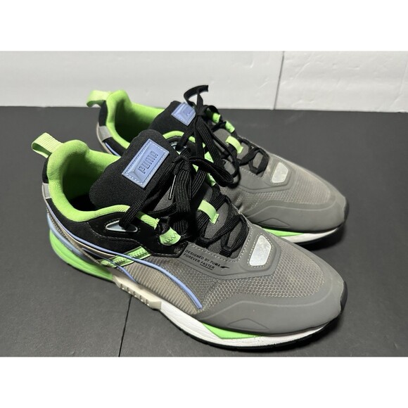 Puma Mirage Tech Castlerock Elektro Green Mens Running Shoes Size 11 - Picture 1 of 10